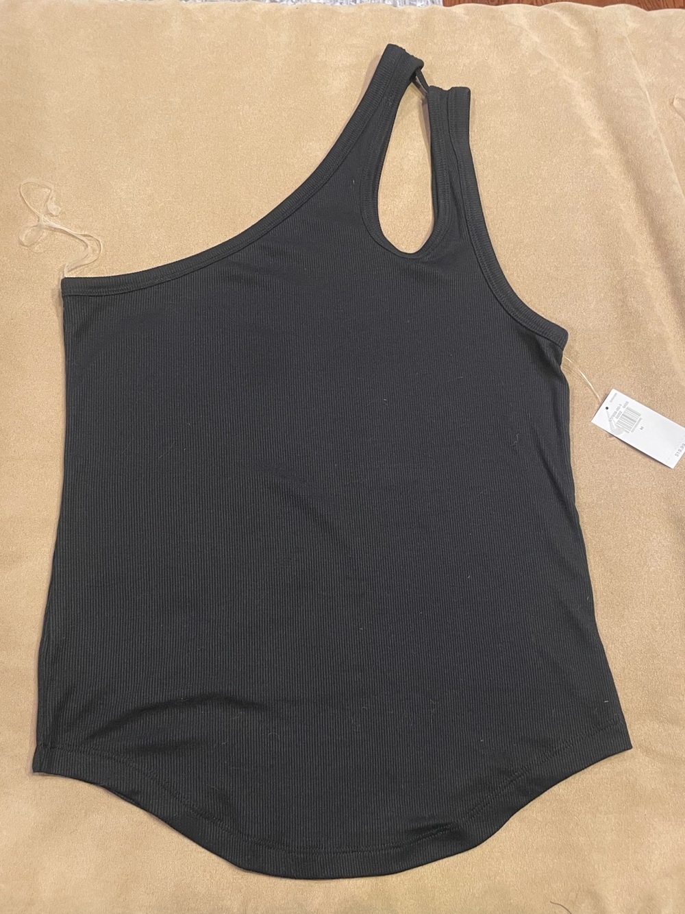 Old Navy Asymmetrical One-Shoulder Ribbed Tank Top - Black & Light green - Picture 2 of 9